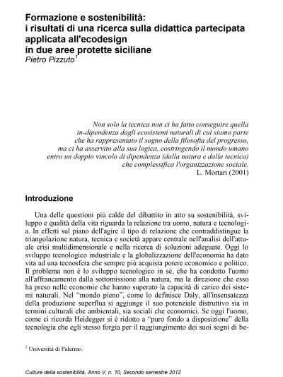 Culture della sostenibilità, n. 10, secondo semestre 2012 (Pizzuto)