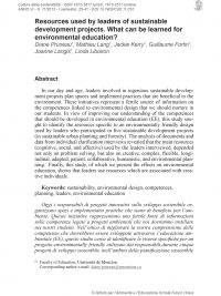 Culture della sostenibilità, n. 11, primo semestre 2013 (Pruneau, Lang, Kerry, Fortin, Langis, Liboiron)