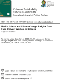 Culture della sostenibilità, n. 36, secondo semestre 2025 (Angelo Castellani)