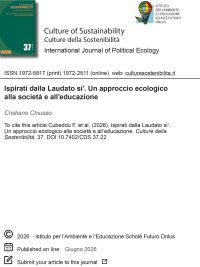 Culture della sostenibilità, n. 37, primo semestre 2026 (Cristiano Chiusso)