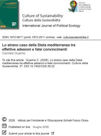 Culture della sostenibilità, n. 37, primo semestre 2026 (Carmelo Guarino)